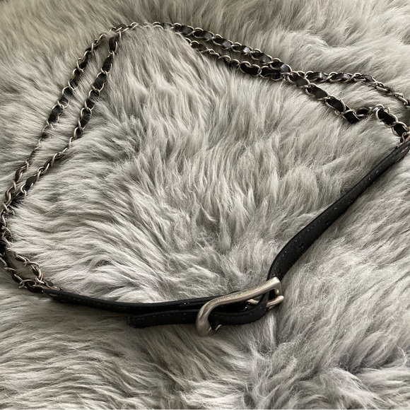 Esprit Brand New Black Leather and Chain Belt - Picture 1 of 4